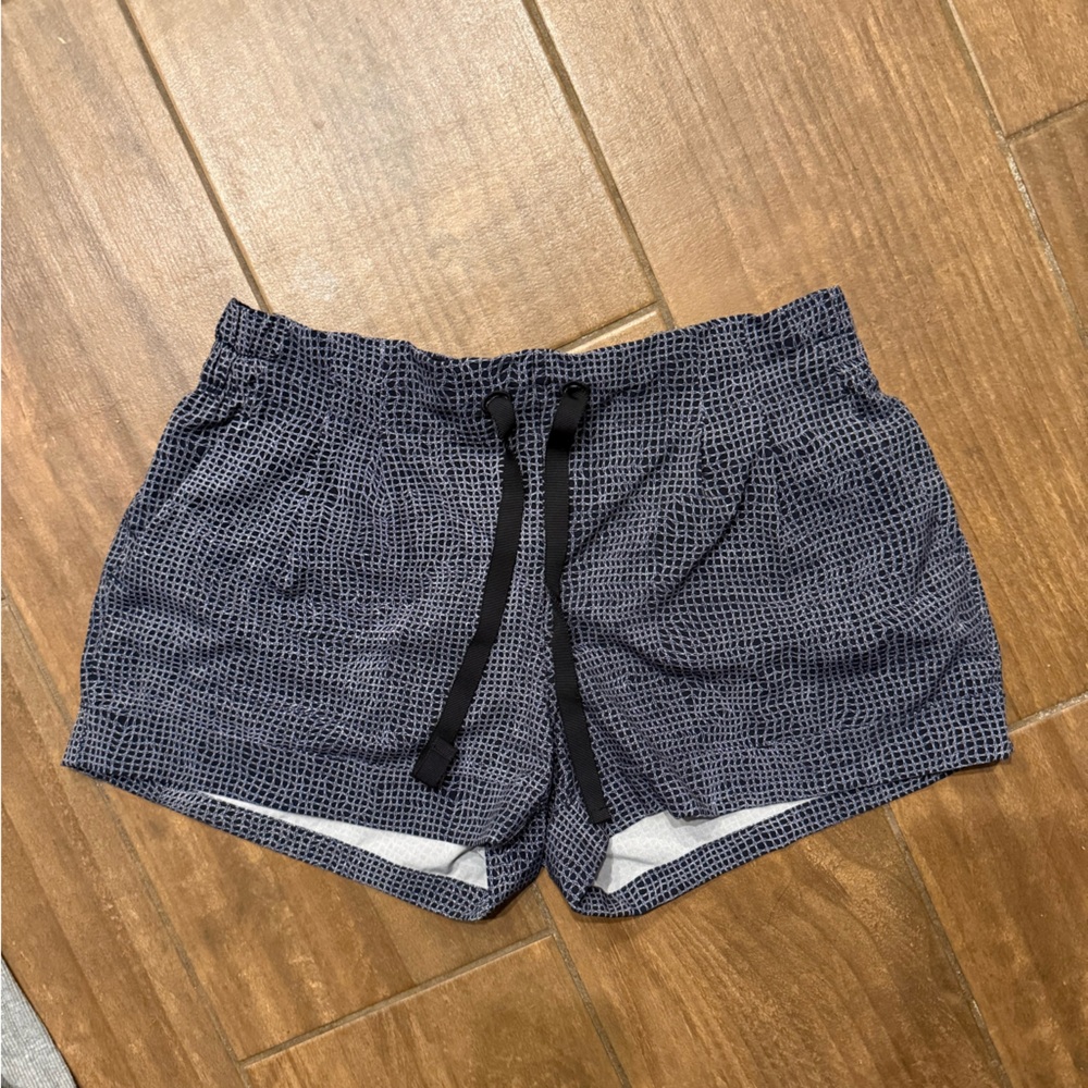 Black Textured Athletic Shorts with Black Drawstring